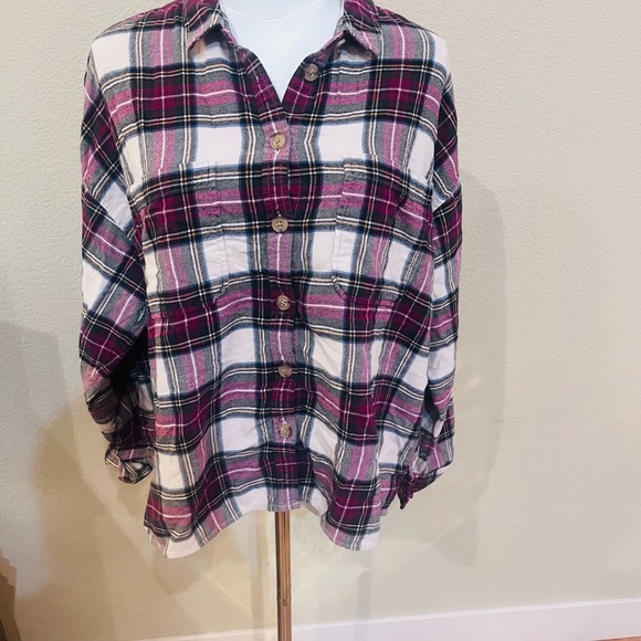 Madewell Tops - Madewell Red and Cream Plaid Shirt
